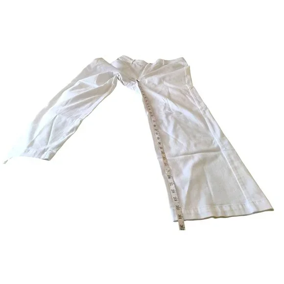J.Jill Denim Womens Size 12R High-Rise White Wide-Leg Cotton Blend Trouser Pants - Picture 8 of 11